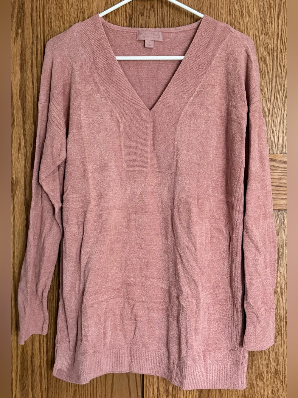 Barefoot Dreams V-Neck Sweater in Dusty Rose